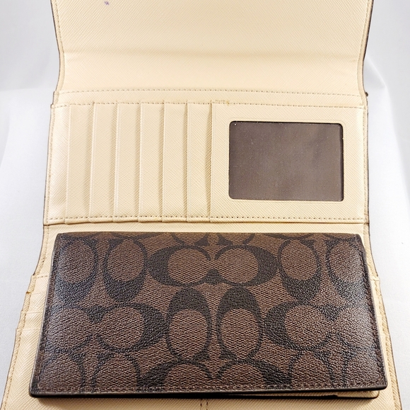 Coach Signature Checkbook  Wallet - Picture 5 of 7
